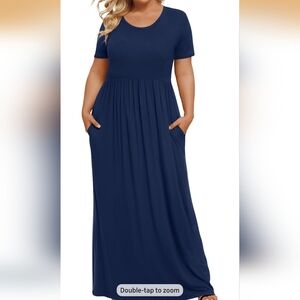 LONGYUAN Plus Size Maxi Dress for Curvy Woman Short Sleeve Casual. NWT.